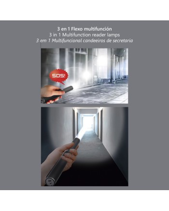 FLEXO LED AURA NEGRO LED 8W 340LM 3000-4000-6500K