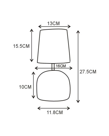 SOBREMESA BAXTER AZUL 1 X 40W E-14