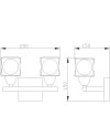 CUADRAX NÍQUEL SAT. CRISTAL Aplique 2 Luces 2 x G9