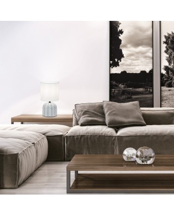 SOBREMESA DARREN BLANCO/GRIS 1 X 40W E-14