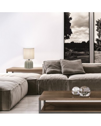 SOBREMESA DARREN MARRÓN/BLANCO 1 X 40W E-14