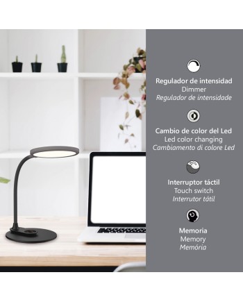 FLEXO LED EDGAR NEGRO LED 9W 530LM 3000-3800-5700K