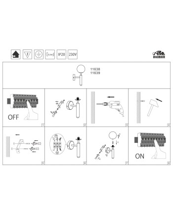 APLIQUE FICUS NEGRO BOLA OPAL 1 X 28W G-9