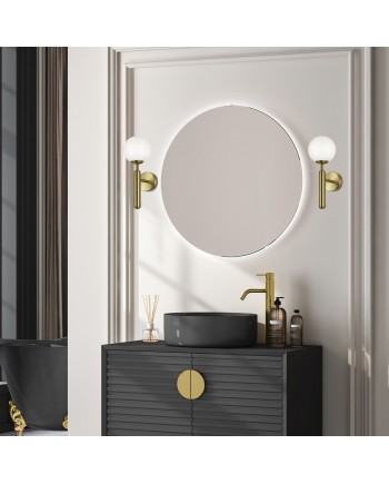 APLIQUE FICUS LATÓN BOLA OPAL 1 X 28W G-9