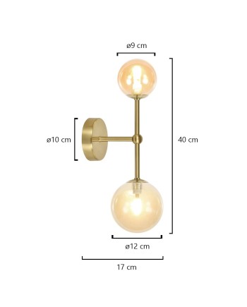 APLIQUE 2L.GALAXIA LATÓN AMBAR 2 X 28W G-9