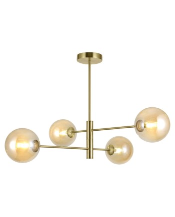 LAMPARA 4L.GALAXIA LATÓN AMBAR 4 X 28W G-9