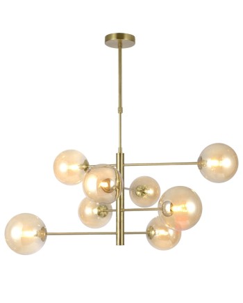 LAMPARA 8L GALAXIA LATÓN AMBAR 8 X 28W G-9