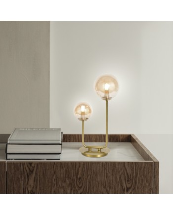 SOBREMESA GALAXIA LATÓN AMBAR 2 X 28W G-9