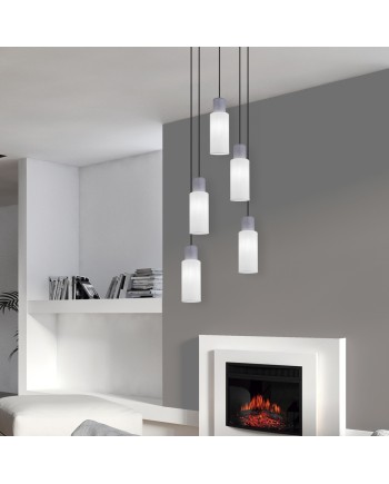 COLGANTE 5L KILIAN BLANCO/GRIS 5 X 60W E-27