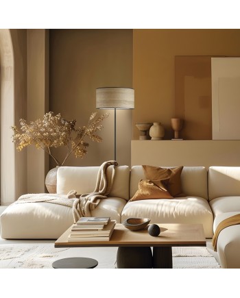 PIE SALON LARINO MADERA/NEGRO 1 X 60W E-27