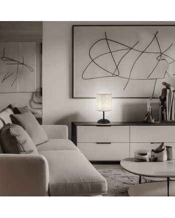 SOBREMESA LARINO LINO TOSTADO 1 X 60W E-27