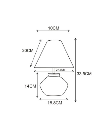 SOBREMESA LARRY PIEDRA GRIS 1 X 40W E-14