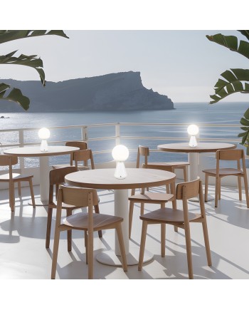 SOBREMESA LOGAL BLANCO LED - BATERIA RECARGABLE