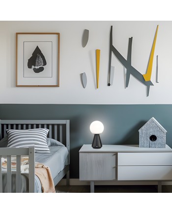 SOBREMESA LOGAL NEGRO LED - BATERIA RECARGABLE