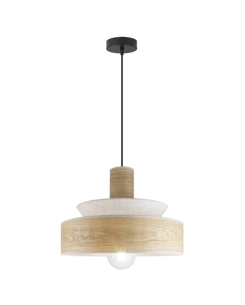 COLGANTE MOHANA MADERA/LINO 1 X 60W E-27
