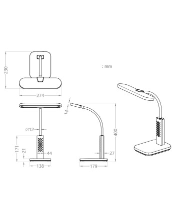 FLEXO LED MORIN BLANCO LED 9W 530LM 3000-3800-5700K