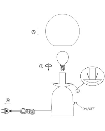 SOBREMESA PARMA NEGRO 1 X 40W E-14