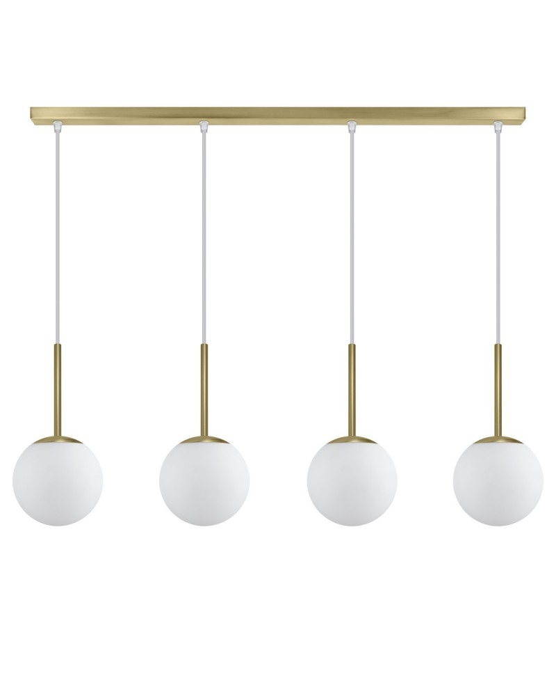 REGLETA 4L.PORTILE LATÓN-OPAL 4 X 40W E-14