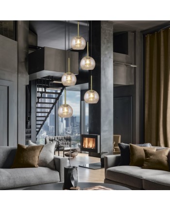 COLGANTE 8L.CACELA NEGRO-AMBAR 8 X 60W E-27