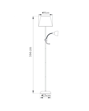 PIE SALON SISTO NEGRO 1 X 60W E-27 + 1 X 40W E-14