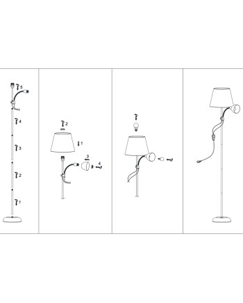 PIE SALON SISTO PLATA 1 X 60W E-27 + 1 X 40W E-14