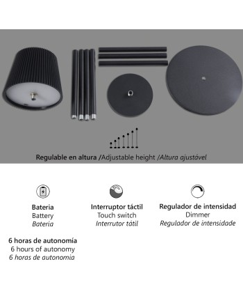 SOBREMESA-PIE SUNSET MARRON LED 5W - BATERIA RECARGABLE
