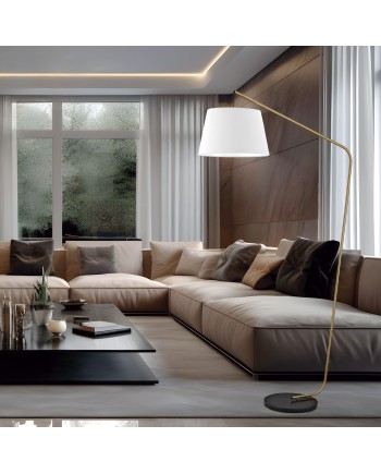 PIE SALON TALBOT LATÓN/BLANCO 1 X 60W E-27