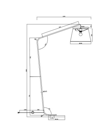 PIE SALON TALBOT LATÓN/BLANCO 1 X 60W E-27