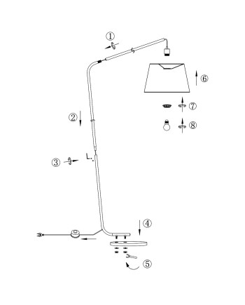 PIE SALON TALBOT LATÓN/BLANCO 1 X 60W E-27