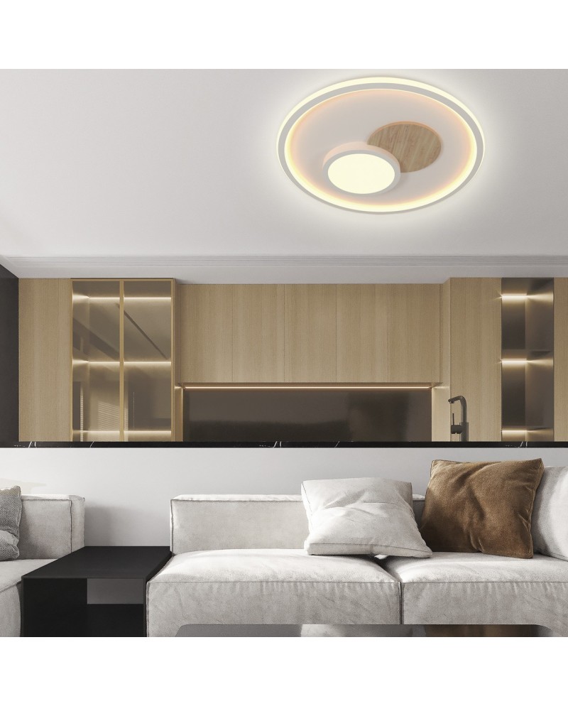 PLAFON LED TANA BLANCO-MADERA LED 90W 3000/4000/6000K