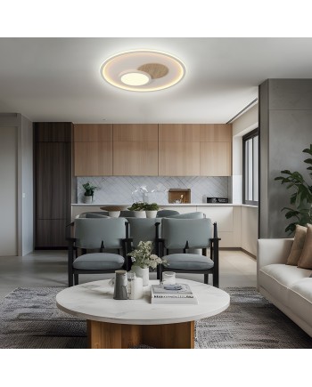 PLAFON LED TANA BLANCO-MADERA LED 90W 3000/4000/6000K