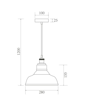 COLGANTE UMBRIA NEGRO-TRANSP. 1 X 60W E-27