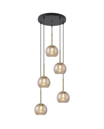 COLGANTE 5L.CACELA NEGRO-AMBAR 5 X 60W E-27