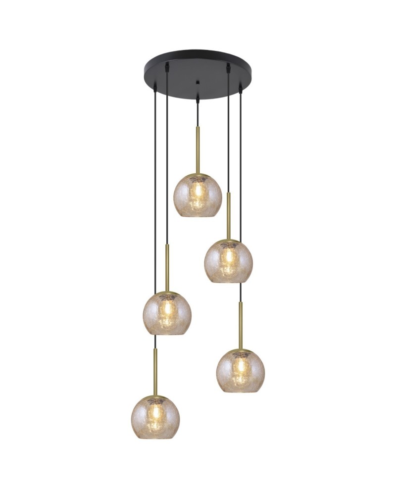 COLGANTE 5L.CACELA NEGRO-AMBAR 5 X 60W E-27