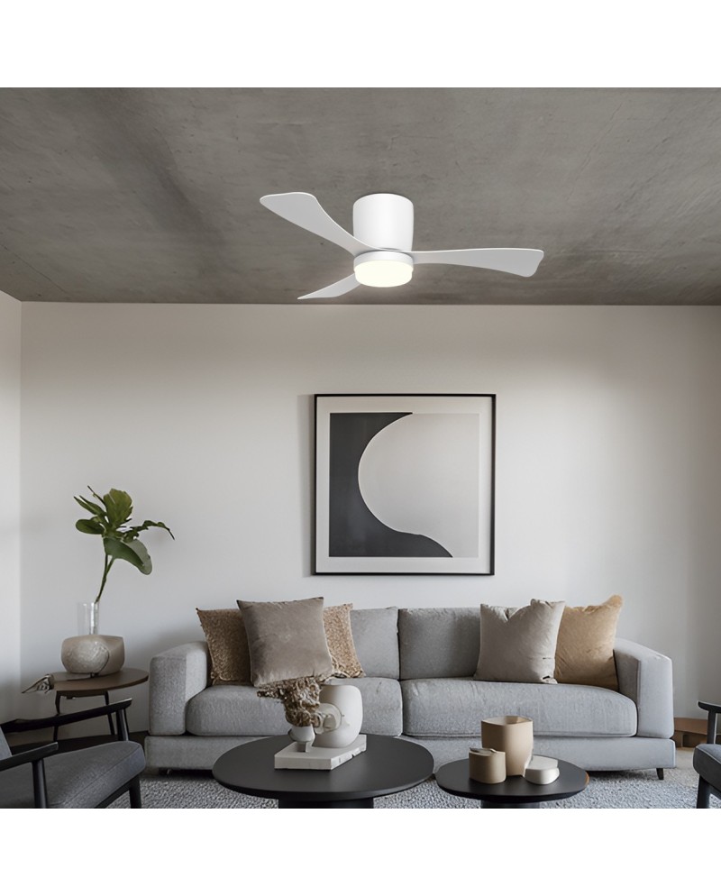 VENTILADOR KENT BLANCO 107CM 3 PALAS LED 18W