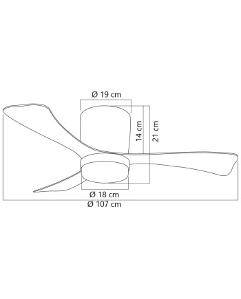 VENTILADOR KENT NEGRO 107CM 3 PALAS LED 18W