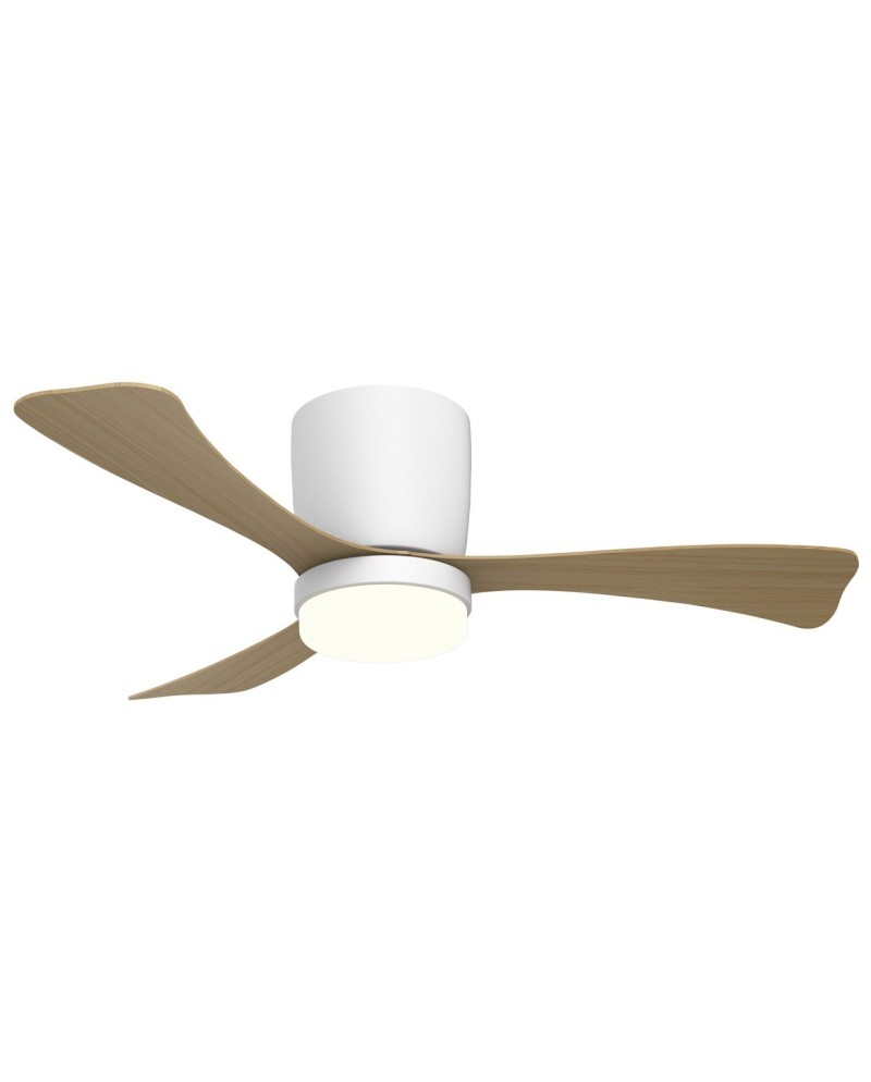 VENTILADOR KENT BLANCO MADERA 107CM 3 PALAS LED 18W