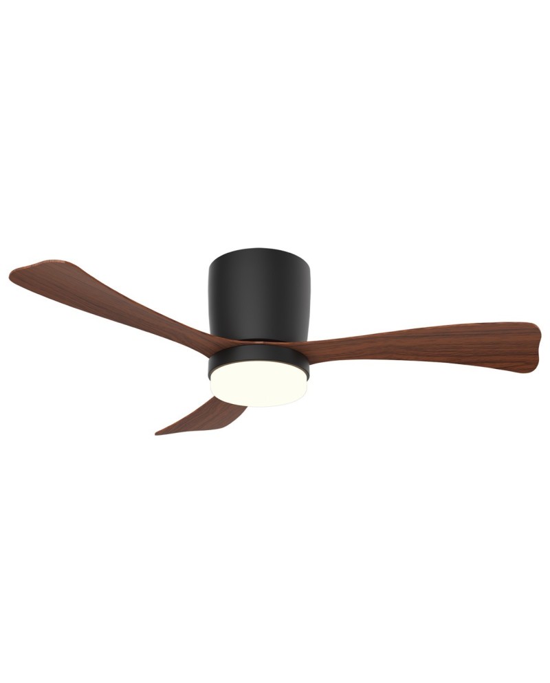 VENTILADOR KENT NEGRO MADERA 107CM 3 PALAS LED 18W