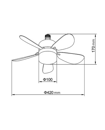 VENTILADOR NANO BLANCO 40CMS 5 PALAS - E-27