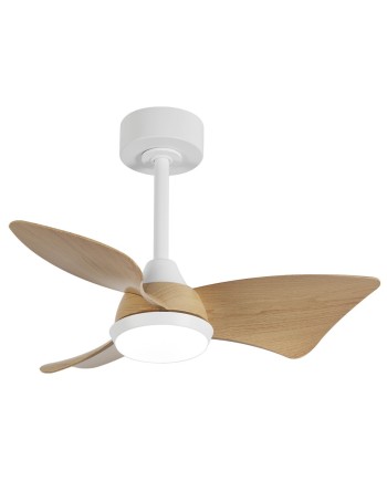VENTILADOR TAURO BLANCO/MADERA 76CMS 3 PALAS LED 24W