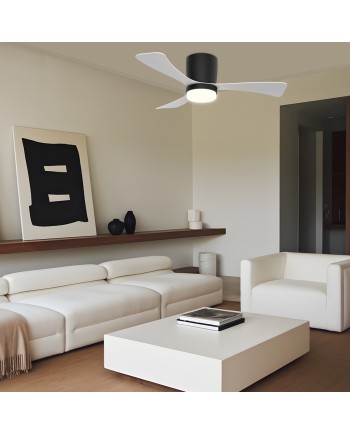 VENTILADOR KENT NEGRO BLANCO 107CM 3 PALAS LED 18W