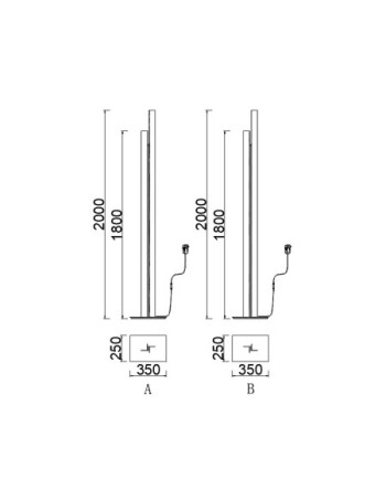 MANHATTAN PIE DE SALON 200CM ORO-ROSA LED 48W   3000K   4200 LMS