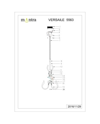 ***OFER/DES*** VERSAILLES * LAMPARA 54 CM