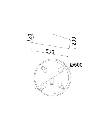 MINI * PLAFON 5L*E27  REDONDO D50 BLANCO