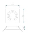 Basico Gu10 * Empotrable Cuadrado Aluminio