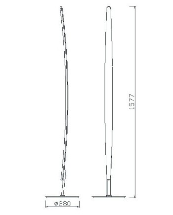 HEMISFERIC Pie De Salón LED Dimable LED 20W   3000K   1800 LMS