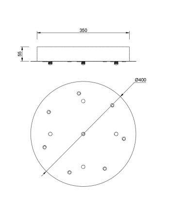 MODULAR LIGHT * BASE FLORON 8L -  CROMO