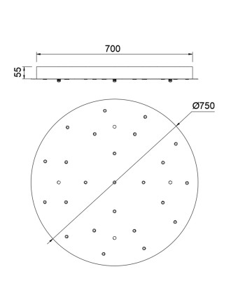 MODULAR LIGHT * BASE FLORON 24L -  NEGRO