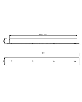 MODULAR LIGHT * BASE REGLETA 4L -  NEGRO