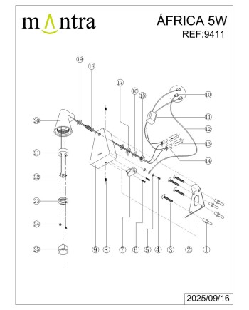 AFRICA * APLIQUE LED  5W CON INTERRUPTOR